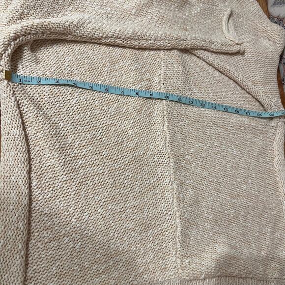 Free People Bright Lights V- Neck Neutral Knit Slouchy Sweater Size L - Picture 11 of 12